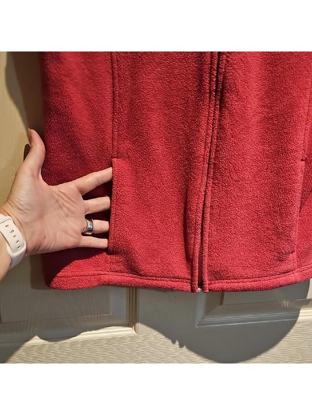 L.L. Bean Pink Fleece Vest Size S - Picture 4 of 5